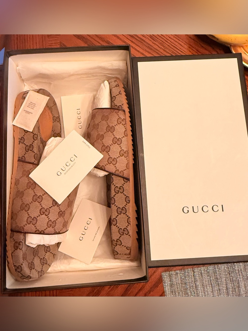 Men’s Designer Genuine GUCCI GG Slide